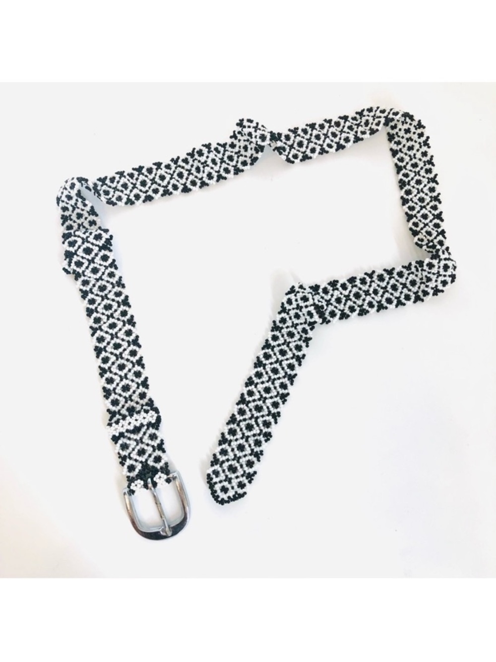 Black and White Beaded Belt